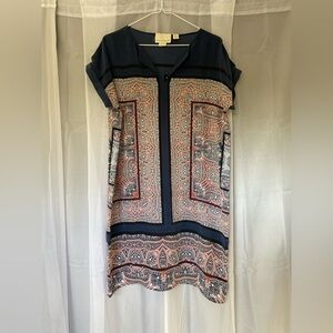 Cynthia Rowley 100% Silk Shift Patterned Dress